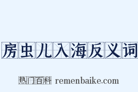 房虫儿入海反义词是什么意思的图片